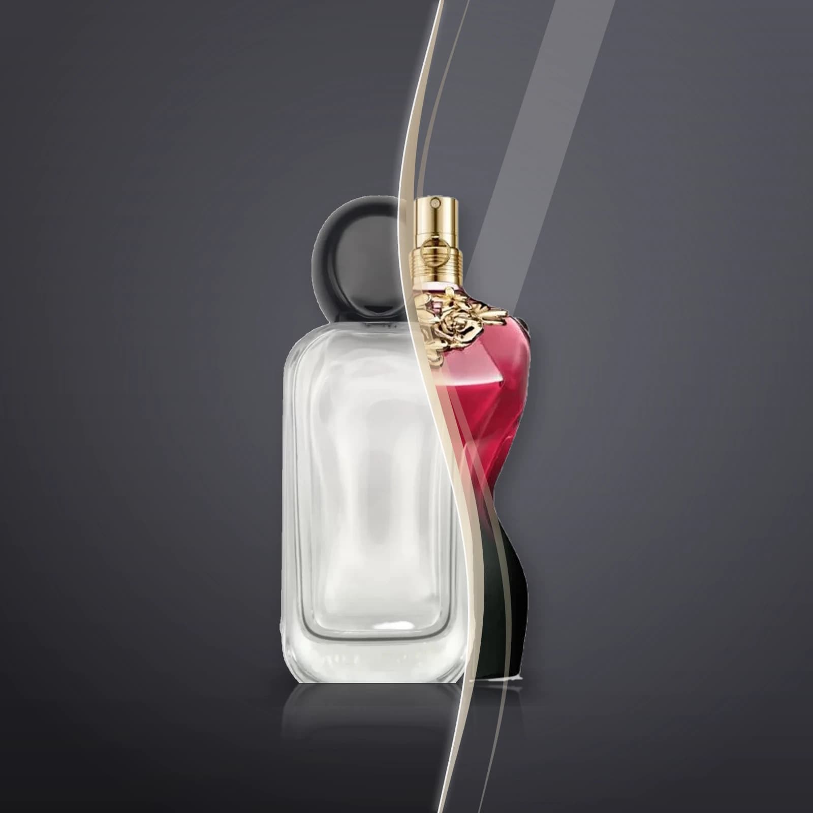Shagaf's bottle and the original La Belle Le Parfum, blended into one picture