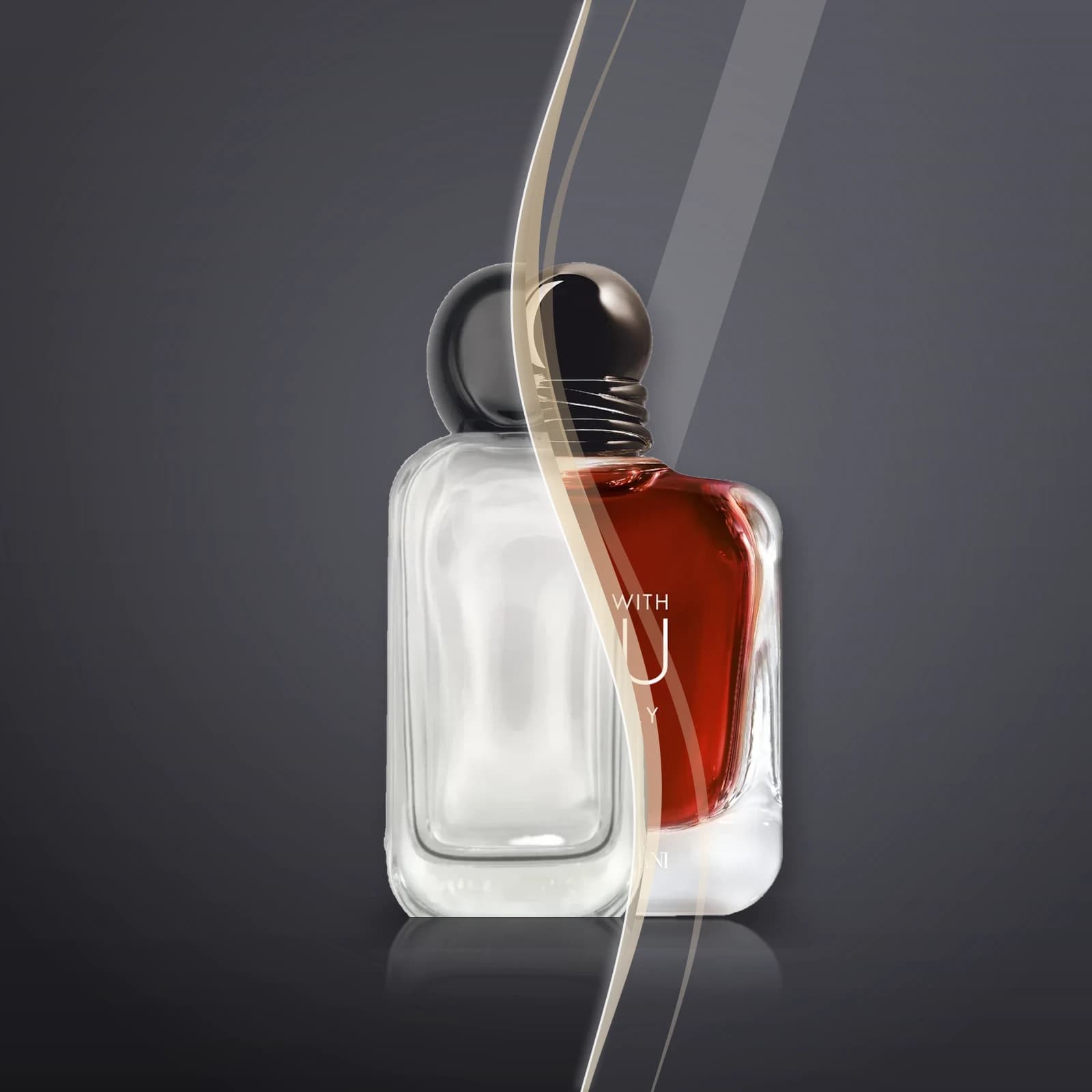 Shagaf's bottle and the original Stronger With You Powerfully, blended into one picture