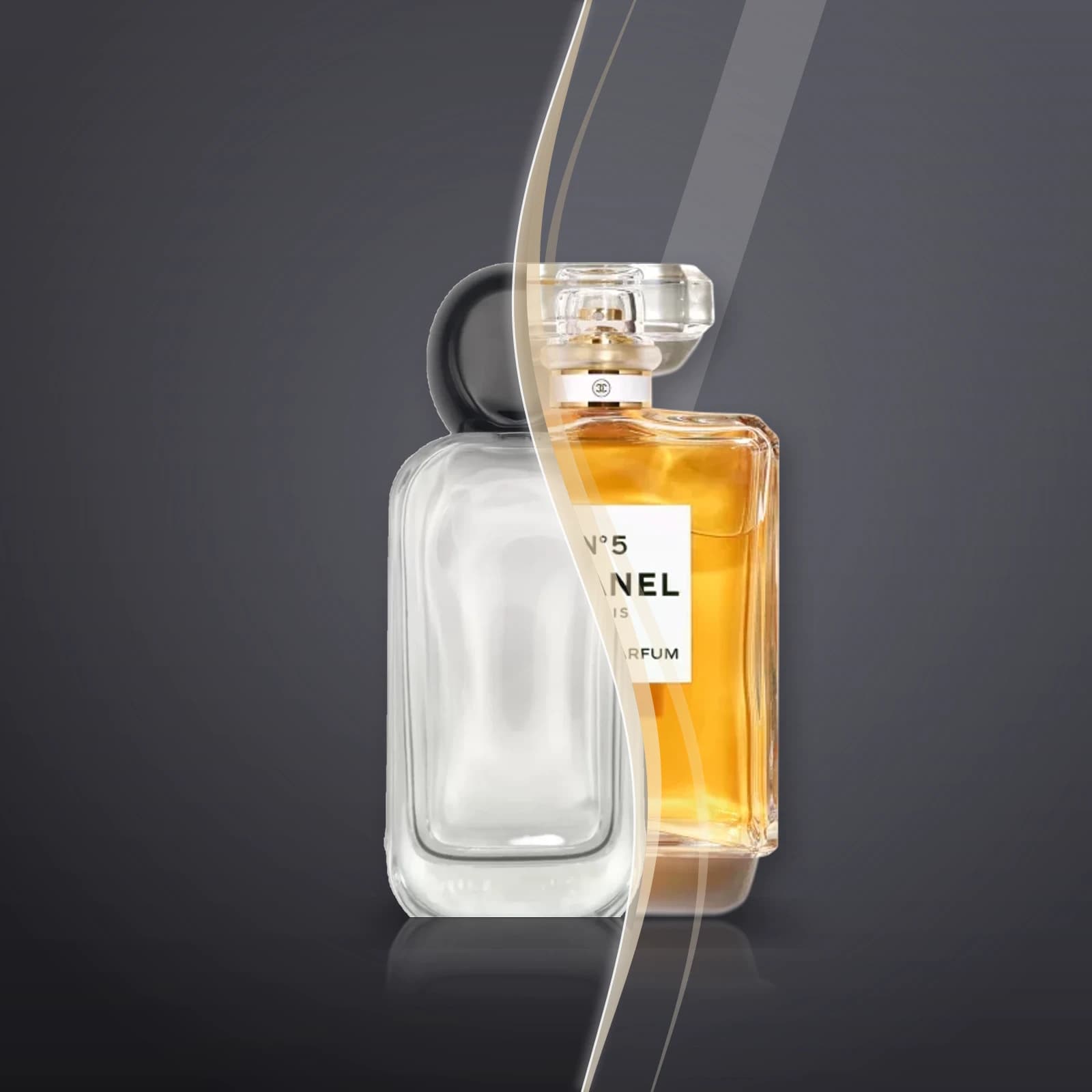 Shagaf's bottle and the original Chanel No 5, blended into one picture