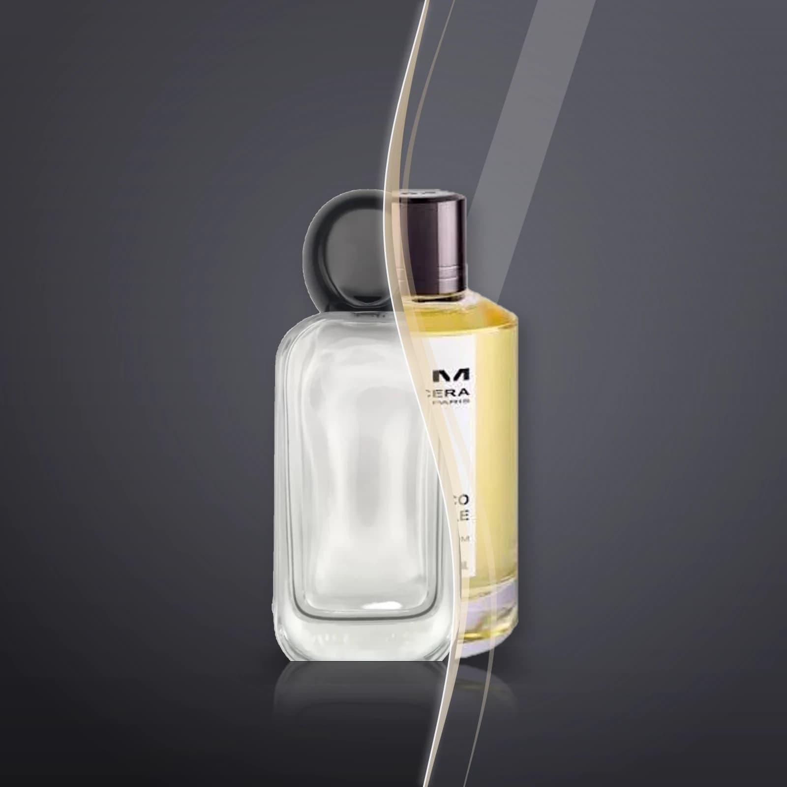 Shagaf's bottle and the original COCO VANILLE MANCERA, blended into one picture