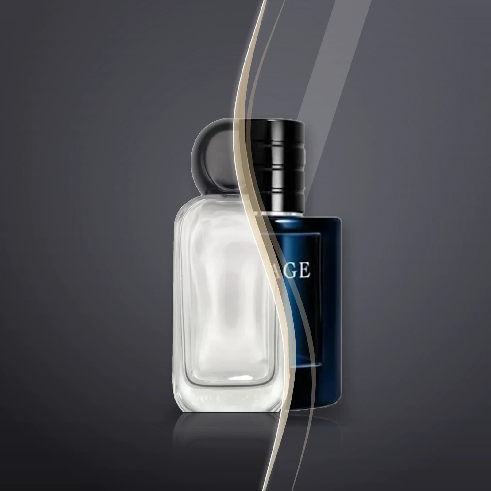 Shagaf's bottle and the original Sauvage Elixir, blended into one picture